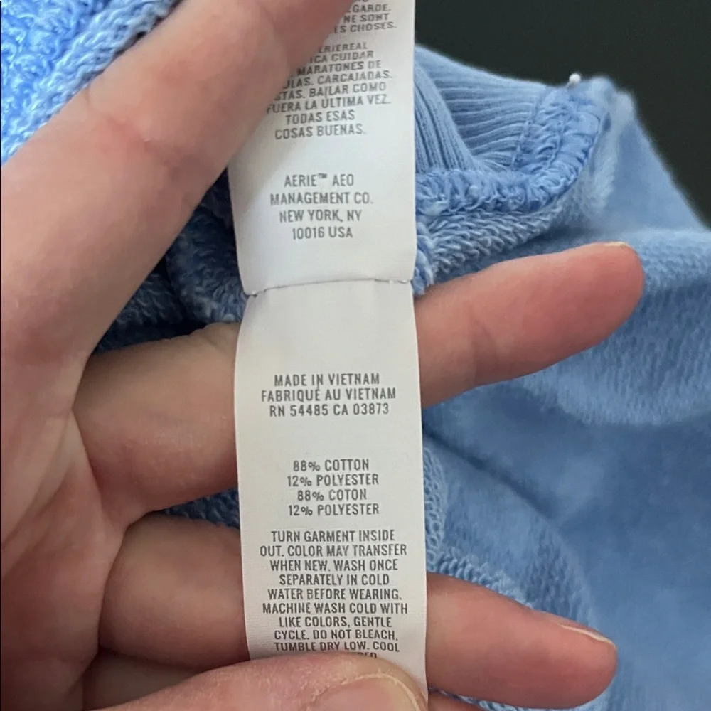 Aerie Light Blue Lace-Up Sweatshirt - Picture 7 of 7